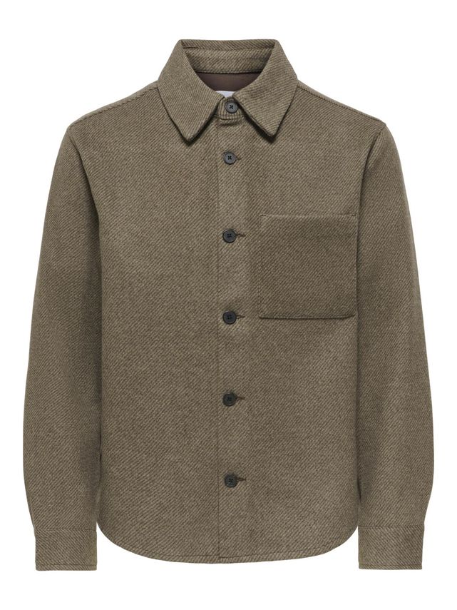 Only & Sons ONSMICAH TWILL Overshirt FRML Brown