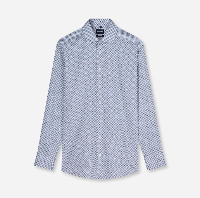 OLYMP 137424-Hemden Skjorte White/Blue