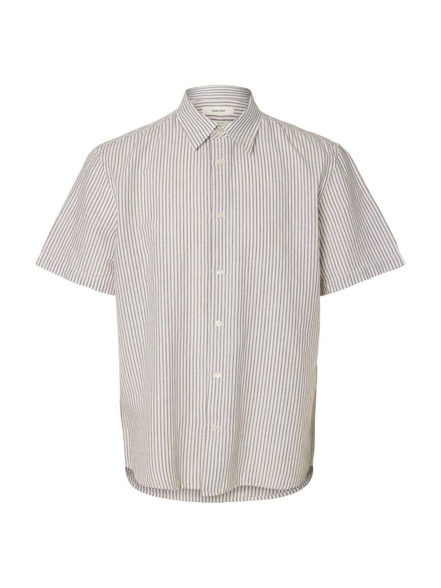 SLMREGCLAUS CLAY LINENBLEND SS SHT -BRIGHT WHITE/CH