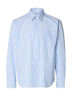 SLHRLXHOTEL AMOUR EMB LS SHIRT-LIGHT BLUE/MULT