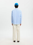 SLHRLXHOTEL AMOUR EMB LS SHIRT-LIGHT BLUE/MULT