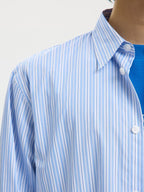 SLHRLXHOTEL AMOUR EMB LS SHIRT-LIGHT BLUE/MULT