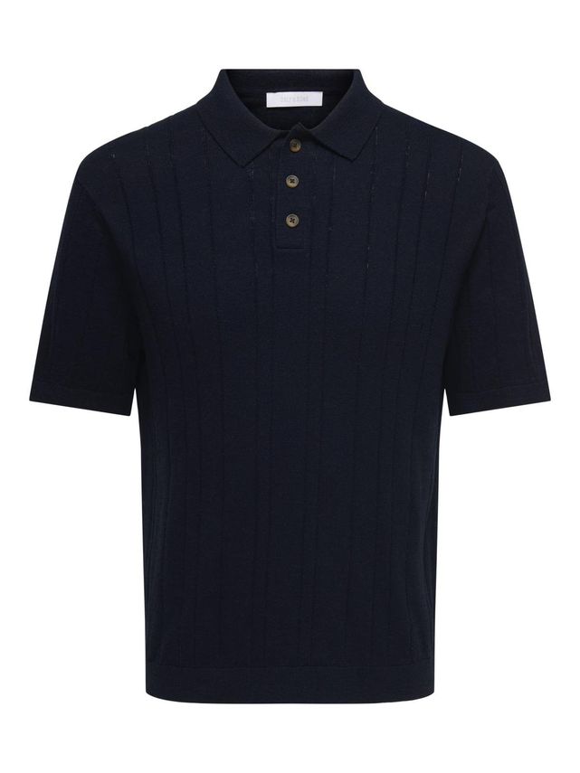 Sofus Reg SS Polo Knit Dark Sapphire