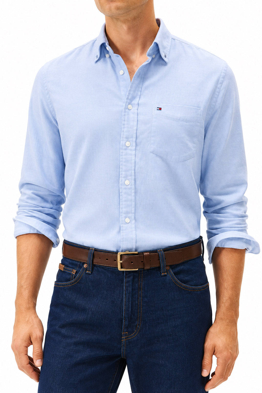 Tommy Hilfiger Flannel Dobby RF Shirt Light Blue