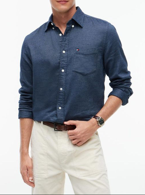 Tommy Hilfiger Flannel Dobby RF Shirt Blue