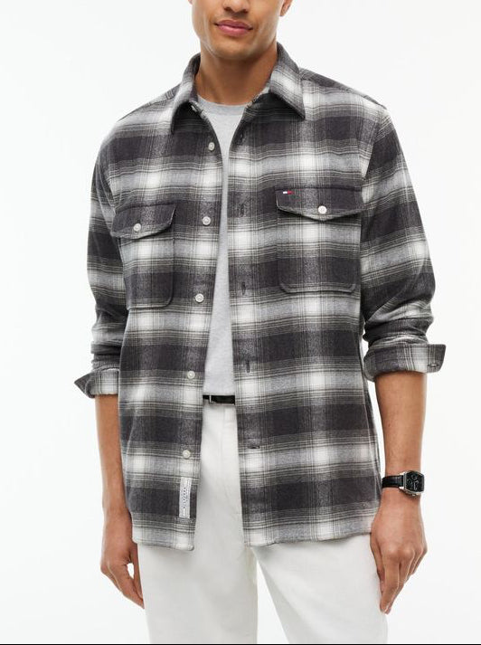 Tommy Hilfiger Flannel Check Overshirt Dark Grey