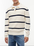 Tommy Hilfiger WAFFLE STRUCTURE RUGBY Strikpolo White/Navy