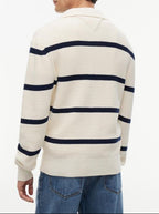 Tommy Hilfiger WAFFLE STRUCTURE RUGBY Strikpolo White/Navy