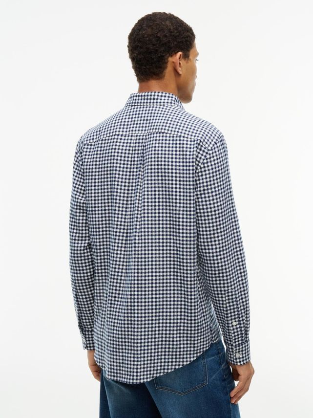 Tommy Hilfiger Flannel Gingham Dobby Skjorte Blue
