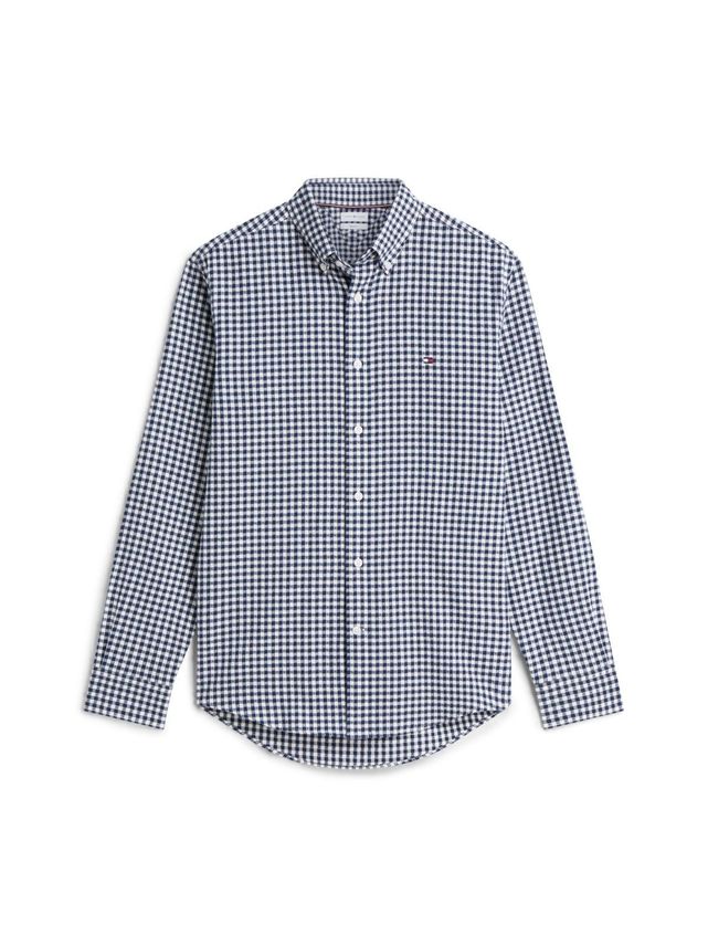 Tommy Hilfiger Flannel Gingham Dobby Skjorte Blue