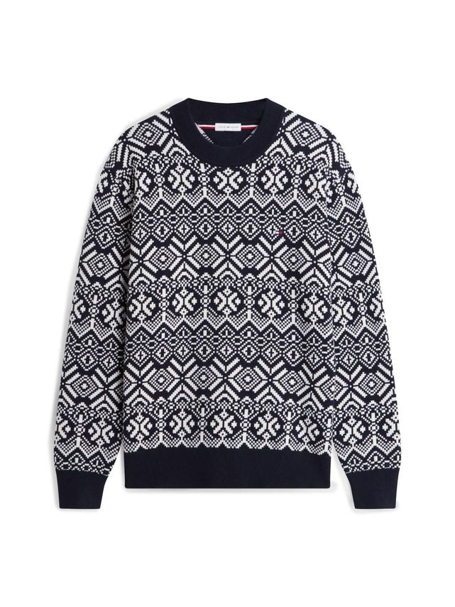 Tommy Hilfiger AOP FAIRISLE COTTON CREW NECK Strik Navy Blue