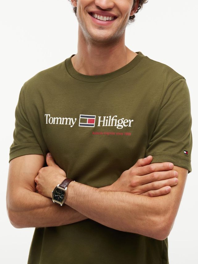 Tommy Hilfiger Brand Love RWB graphic T-shirt Green