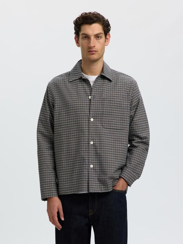 Selected "SLMRLXSVEND RICK BRUSHED OX LIGHT" Skjorte Grey