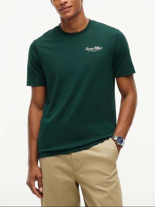 Tommy Hilfiger Brand Love Small Script Tee Green