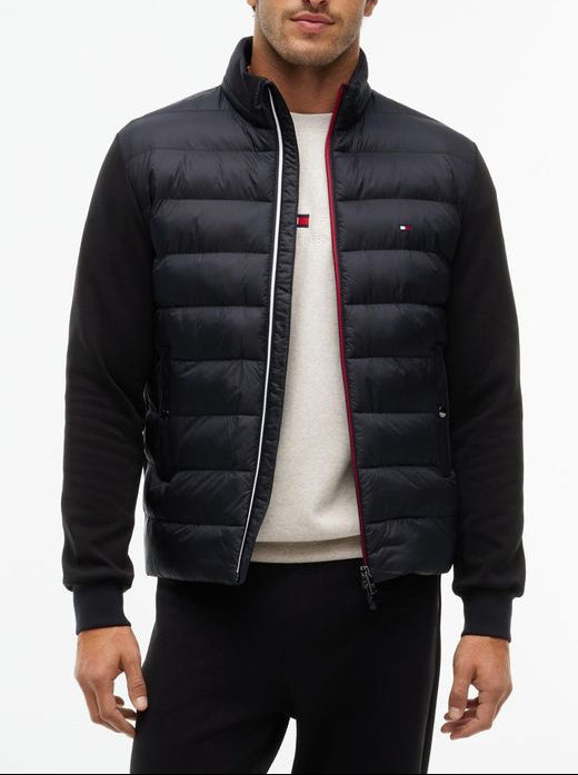 Tommy Hilfiger Essential Mix Media Stand Collar Jacket Black