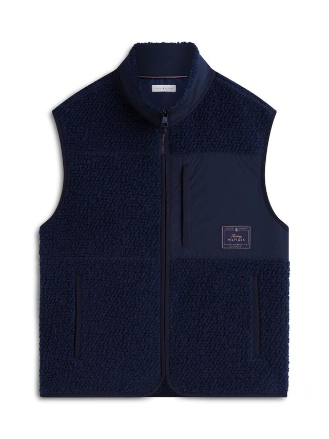 Tommy Hilfiger REG Wool Teddy Vest Navy Blue
