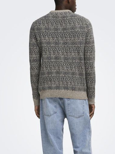 Only & Sons ONSSAGE REG LS Wool Blend Crew Knit Grey