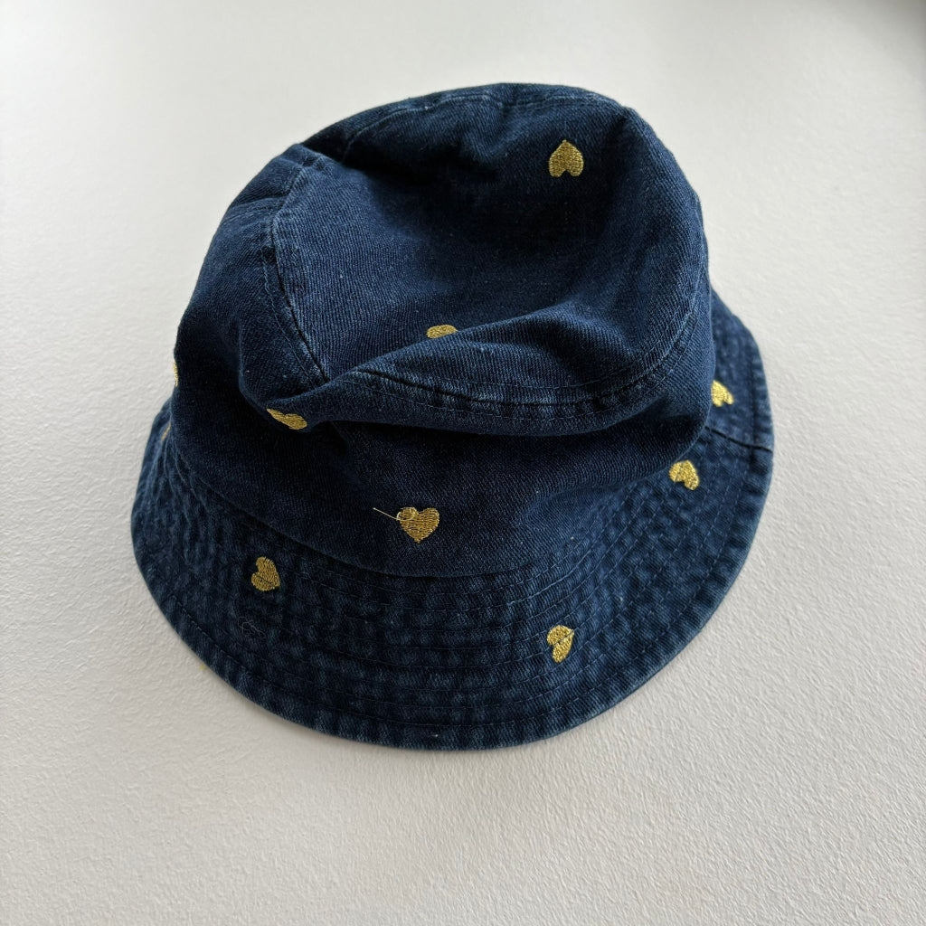 Fisher Hat With Hearts Dark Blue