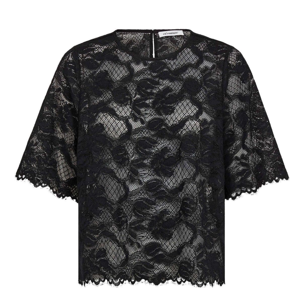 Co'Couture Lanny Lace Blouse Black