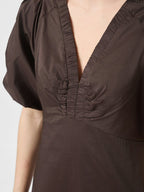 Illana Poplin Dress Chocolate Brown