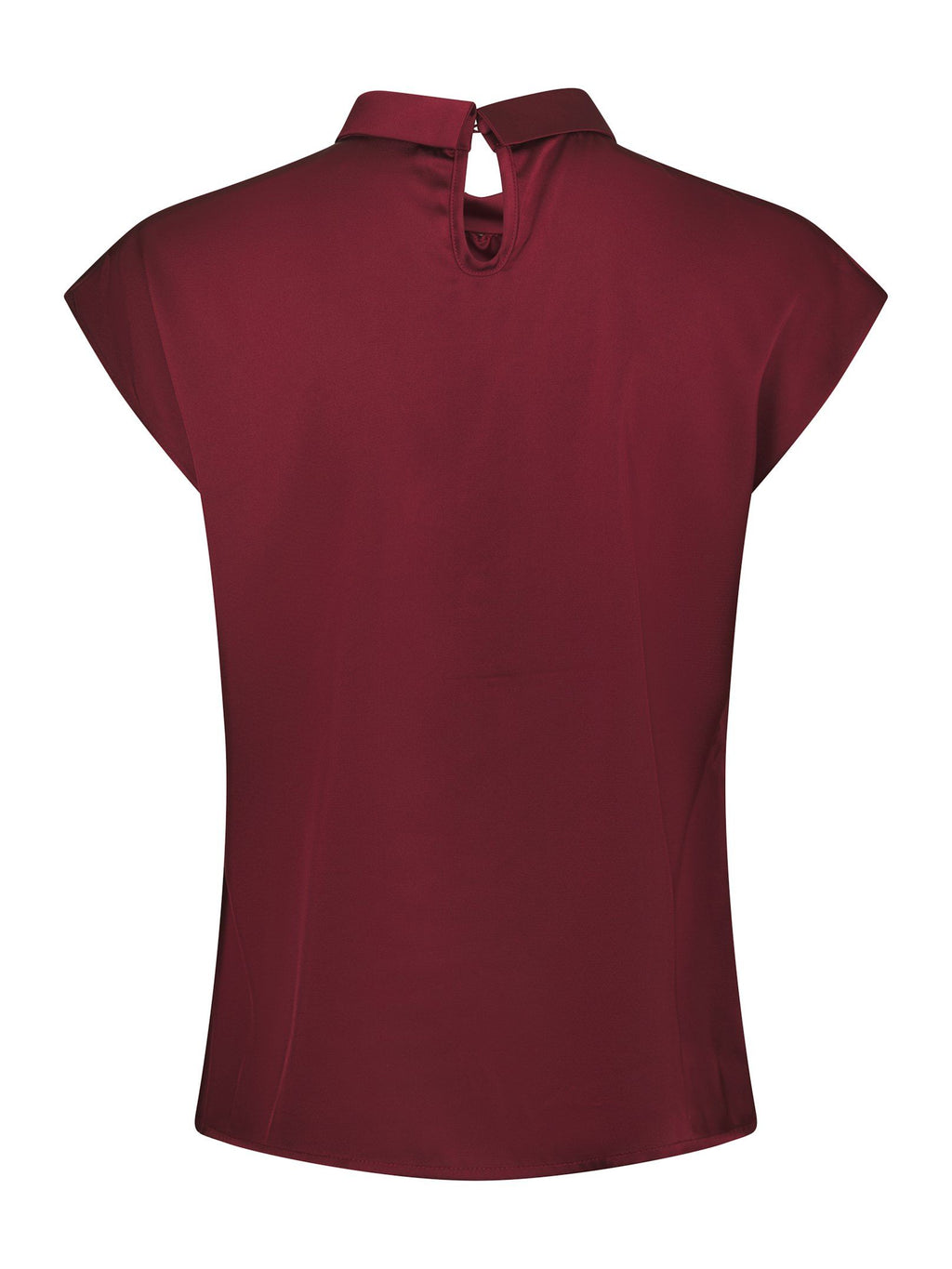 Neo Noir Fleur Drapy Satin Blouse Burgundy