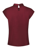 Neo Noir Fleur Drapy Satin Blouse Burgundy