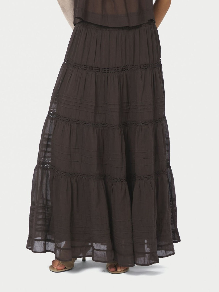 Felicia Voile Skirt Dark Brown