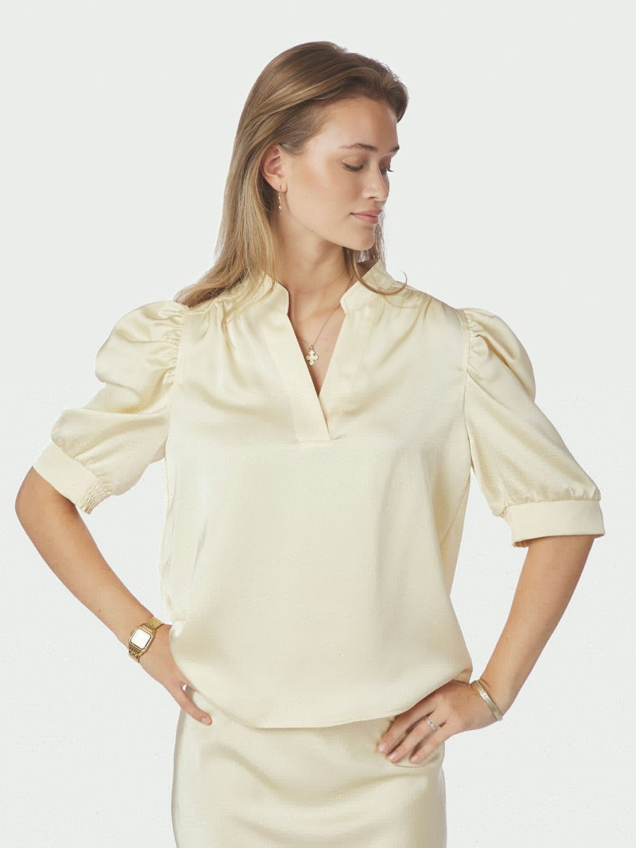 Roella Heavy Sateen Blouse Light Yellow