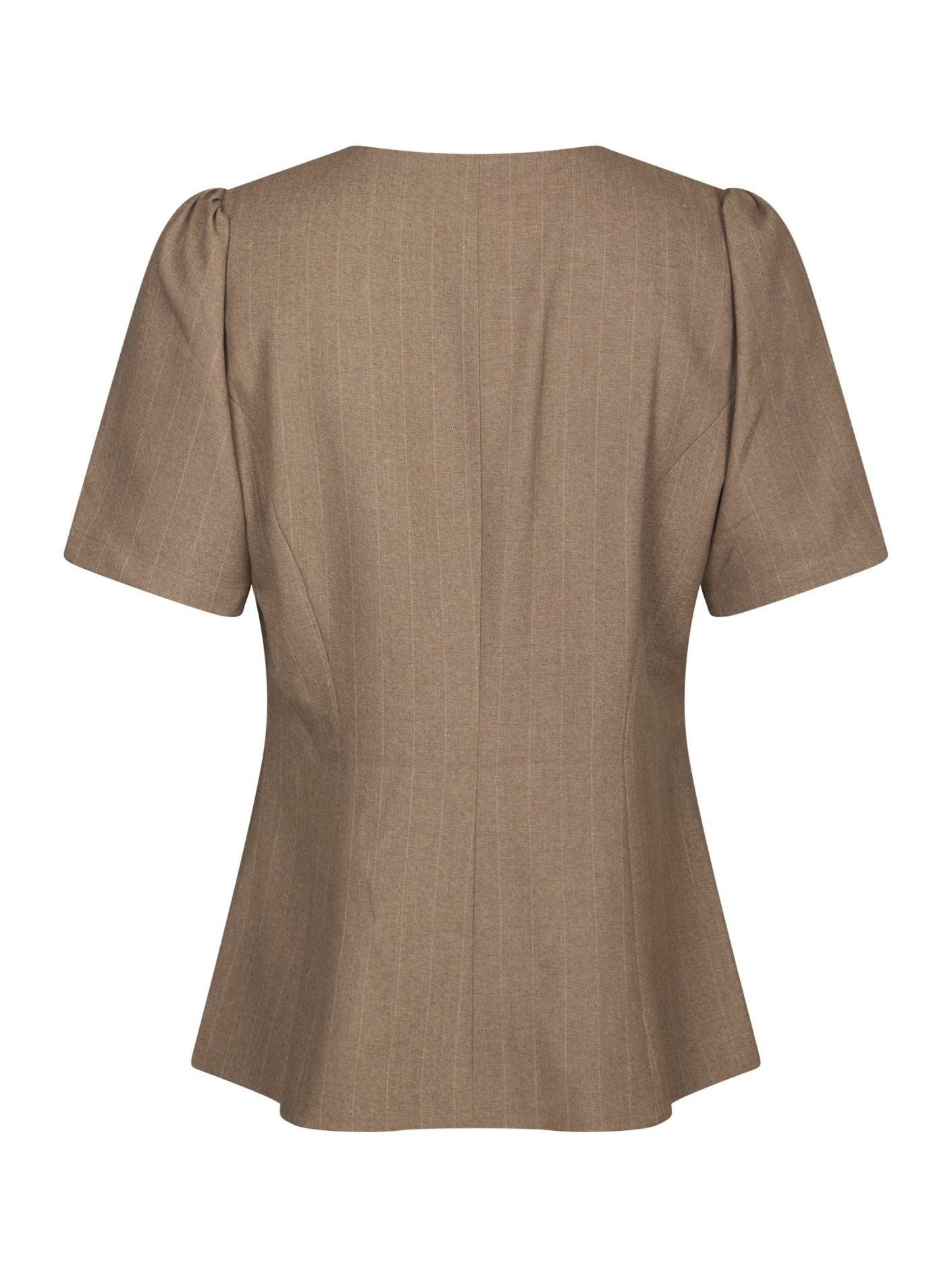 Neo Noir Jules Pinstripe Blouse Taupe