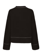 Neo Noir Roeme Knit Stitch Blouse Dark Brown