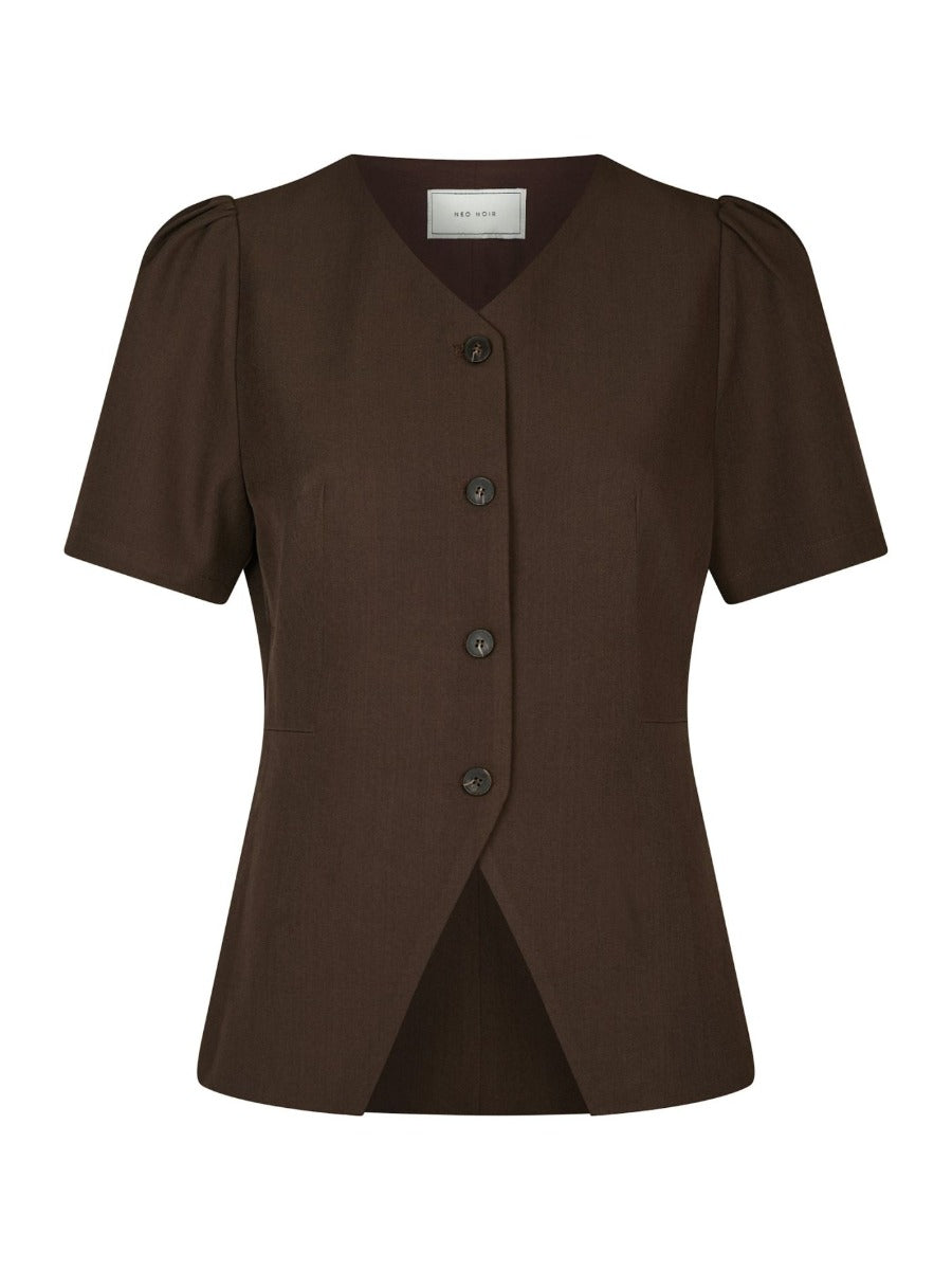 Jules Structure Blouse Dark Brown