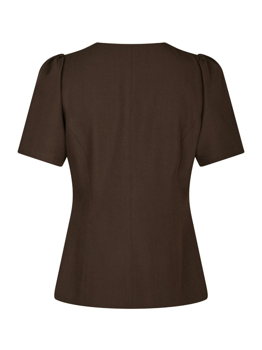Jules Structure Blouse Dark Brown