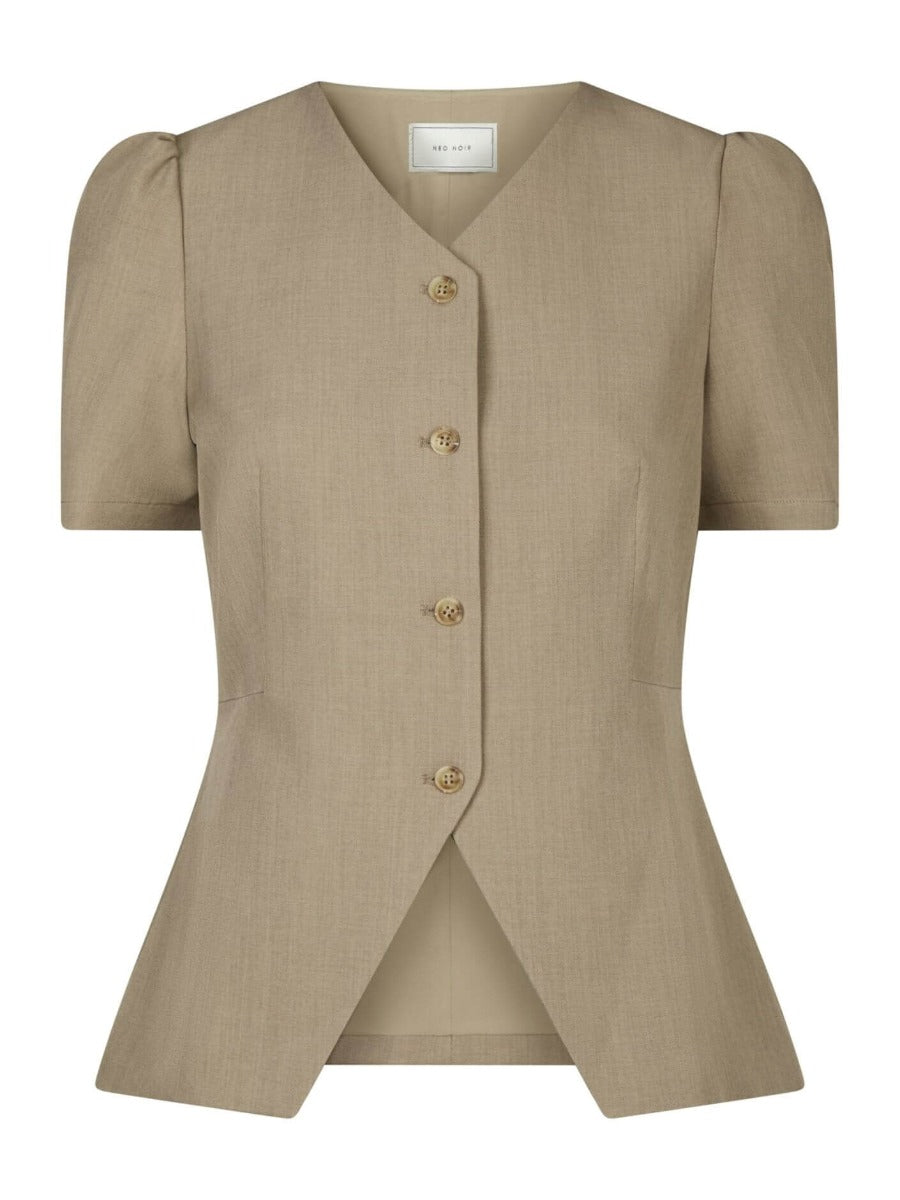 Jules Structure Blouse Dark Taupe