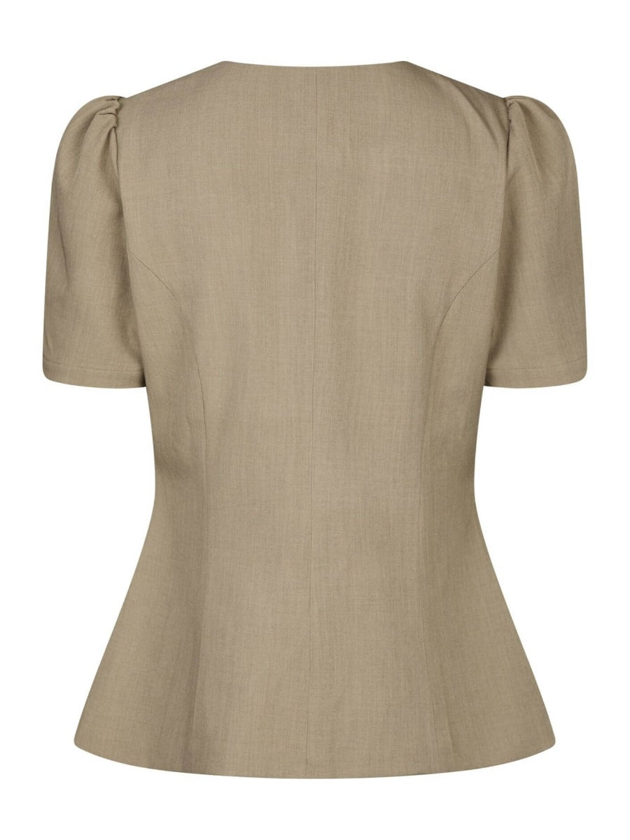 Jules Structure Blouse Dark Taupe