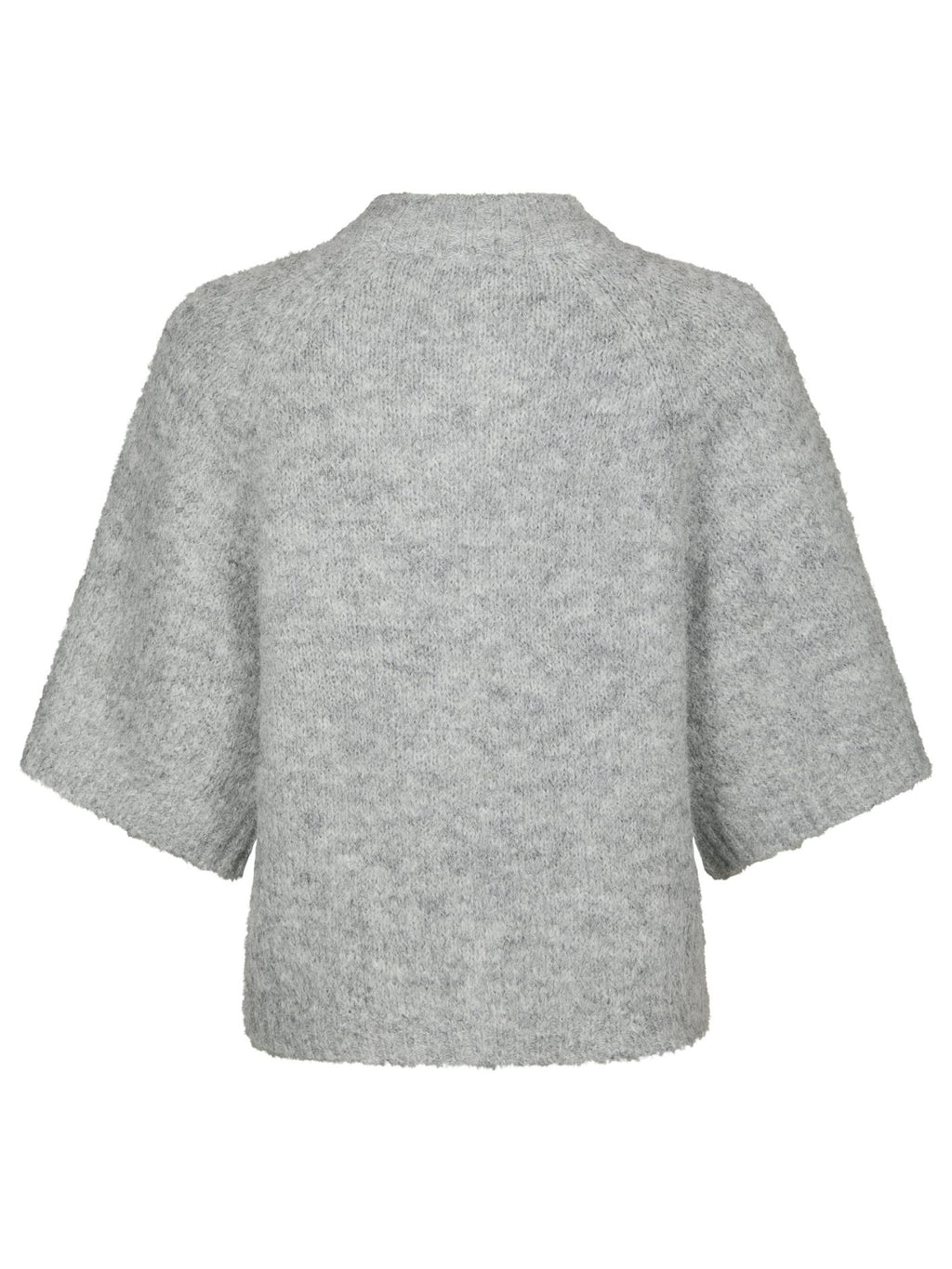 Neo Noir Benuta Fluffy Knit Cardigan Grey Melange