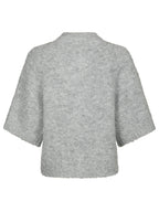 Neo Noir Benuta Fluffy Knit Cardigan Grey Melange