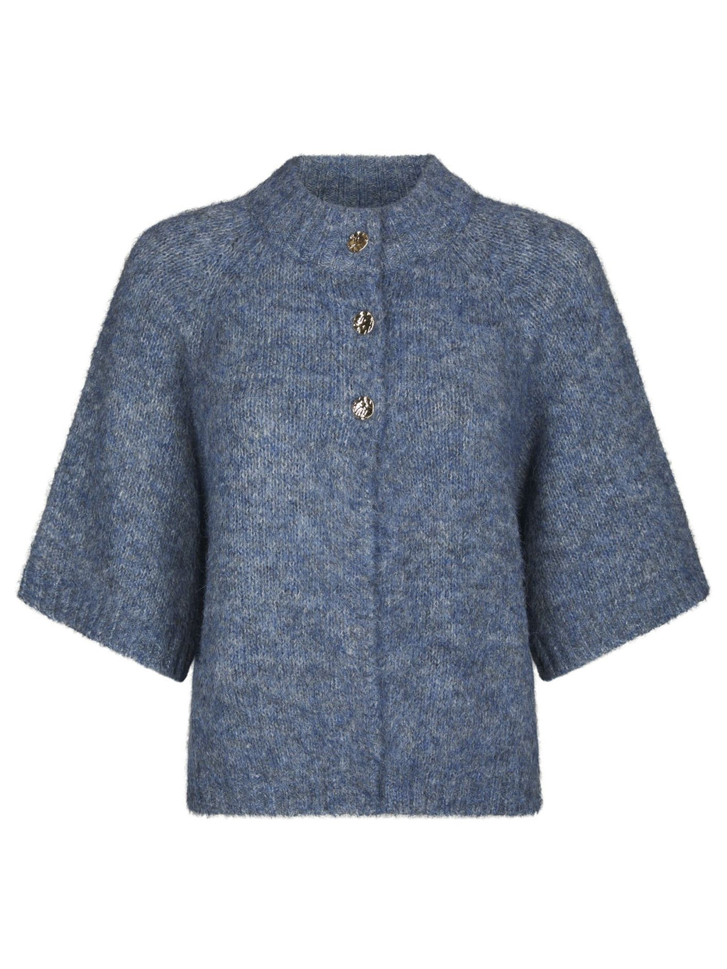 Neo Noir Benuta Fluffy Knit Cardigan Smoke Blue
