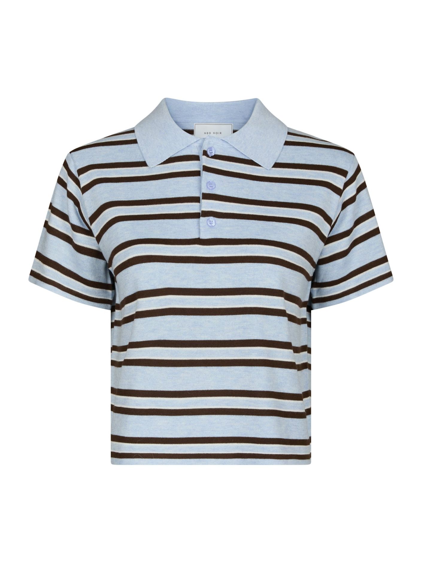 Neo Noir Mulann Polo Knit Blouse Light Blue