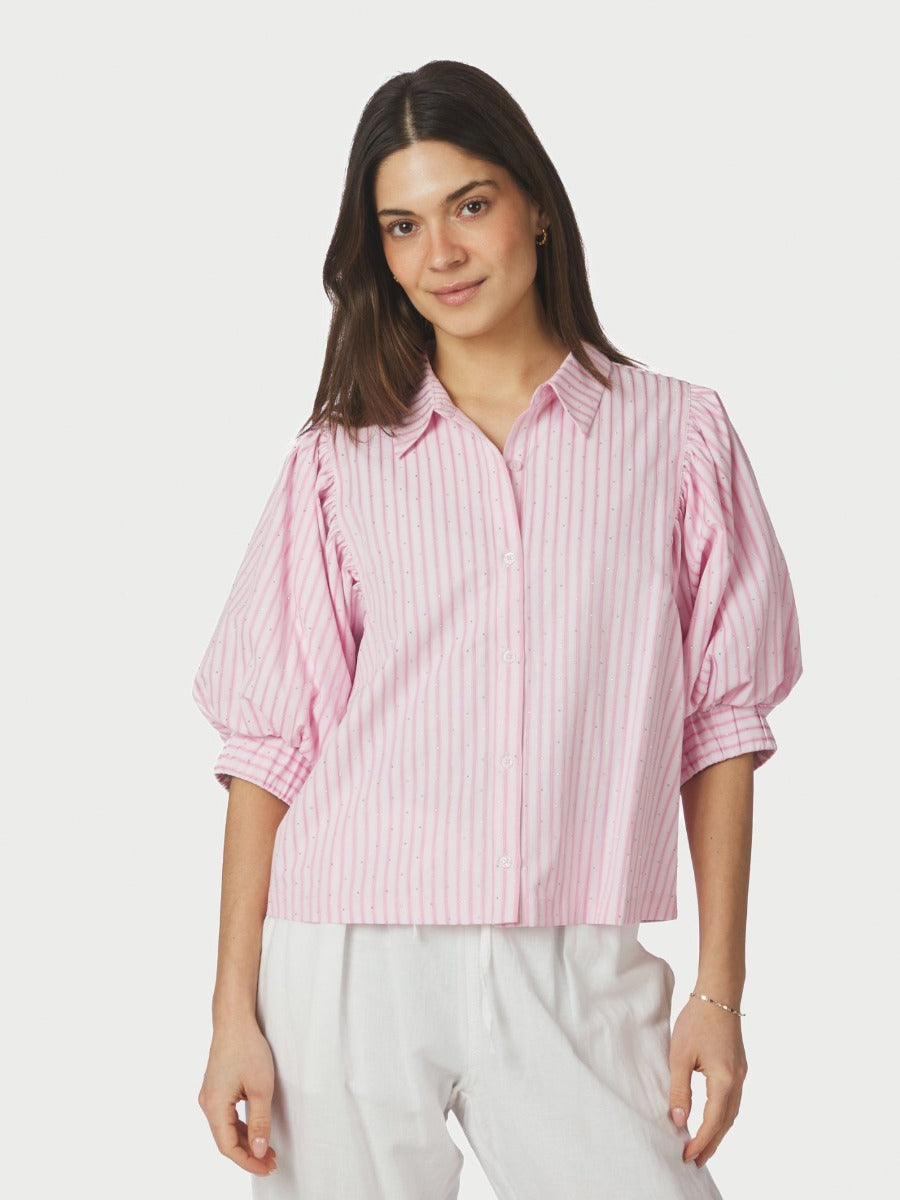 Etta Soft Stripe Stone Shirt Light Pink