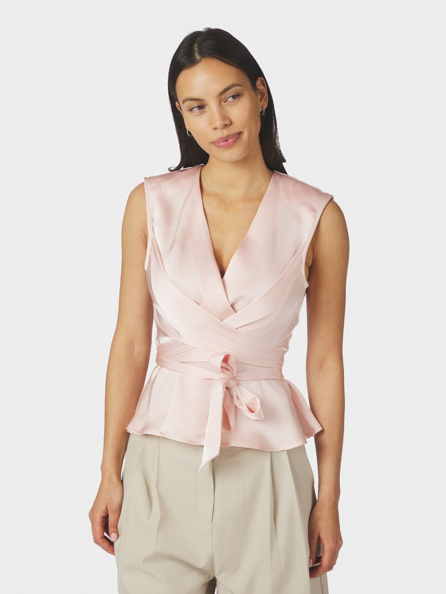 Risetta Heavy Sateen Top Light Pink