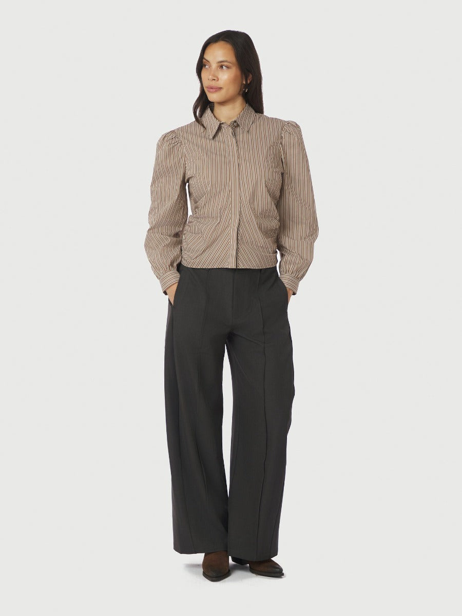 Ritta Stripe Shirt Light Brown
