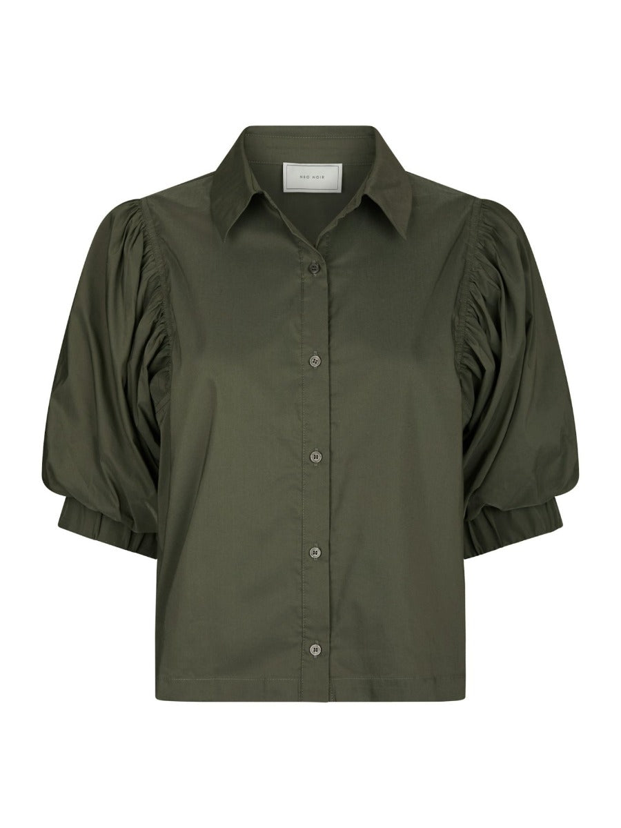 Etta Poplin Shirt Army