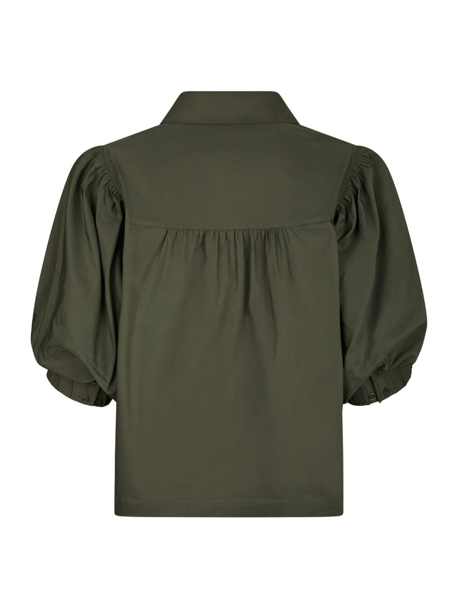 Etta Poplin Shirt Army