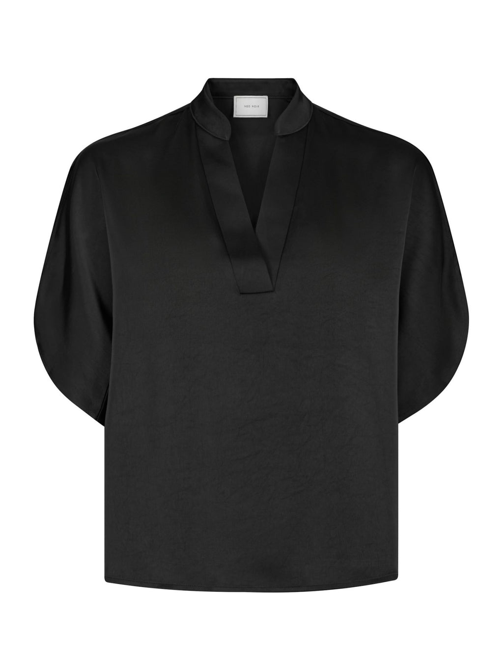 Neo Noir Anelle Heavy Sateen Blouse Black
