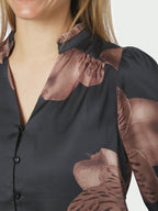 Neo Noir Massima Misty Orchid Blouse Midnight Blue