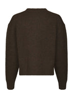 Neo Noir Dione Fluffy Knit Cardigan Brown Melange
