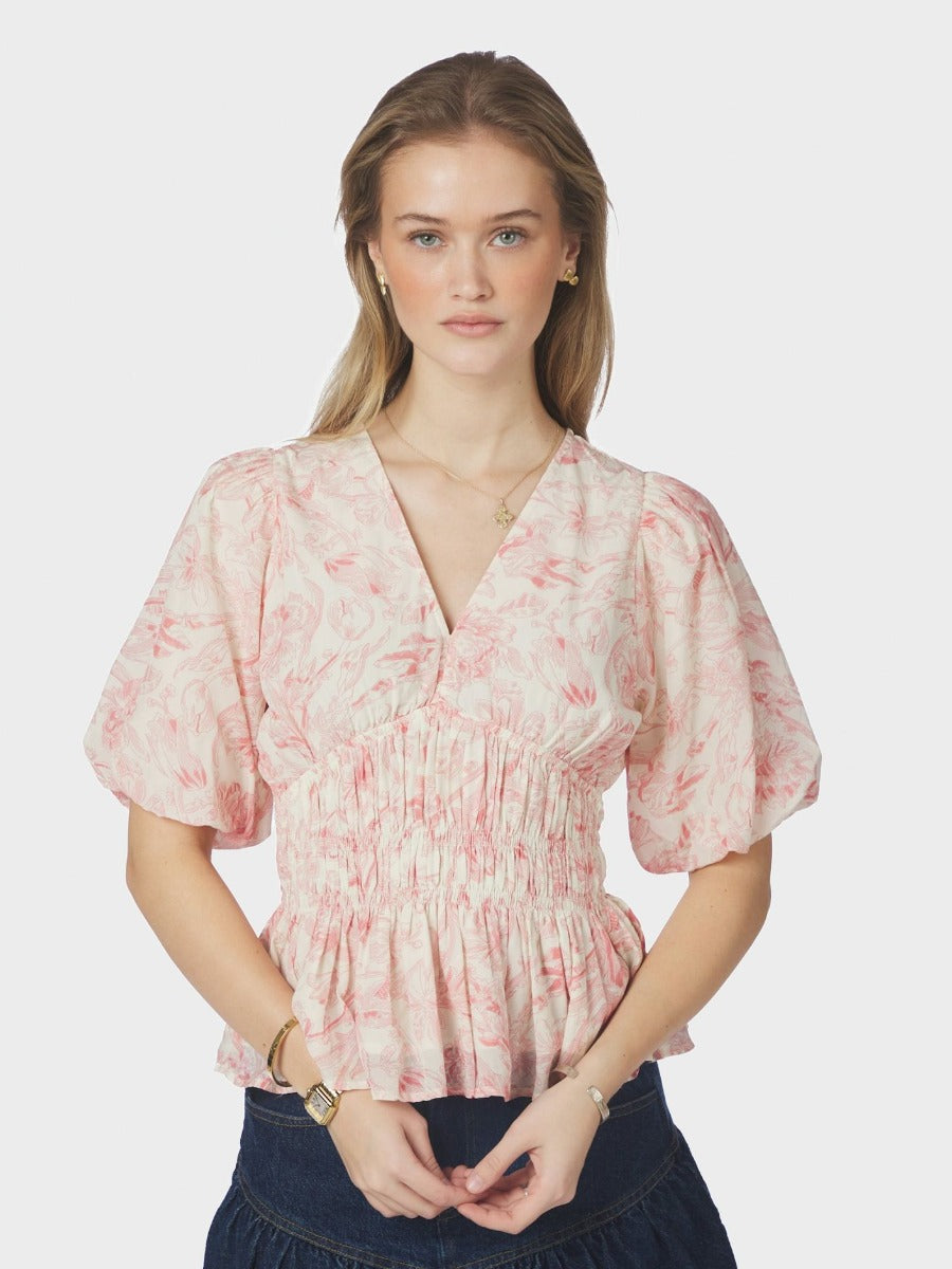 Minutti Print Blouse Off White