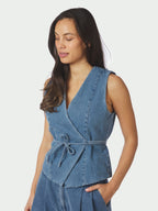 Samara Denim Waistcoat Blue