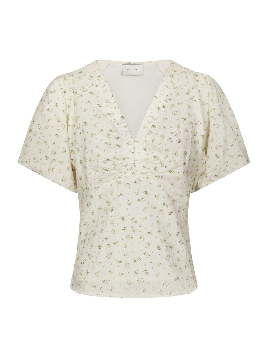 Irina Small Rose Flower Blouse Light Yellow