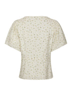 Irina Small Rose Flower Blouse Light Yellow